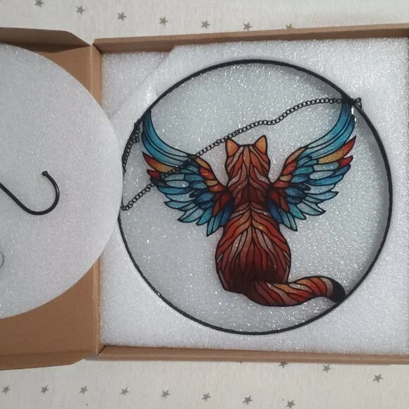 NWT Angel Cat Sun Catcher 10 inches diameter - Picture 4 of 5